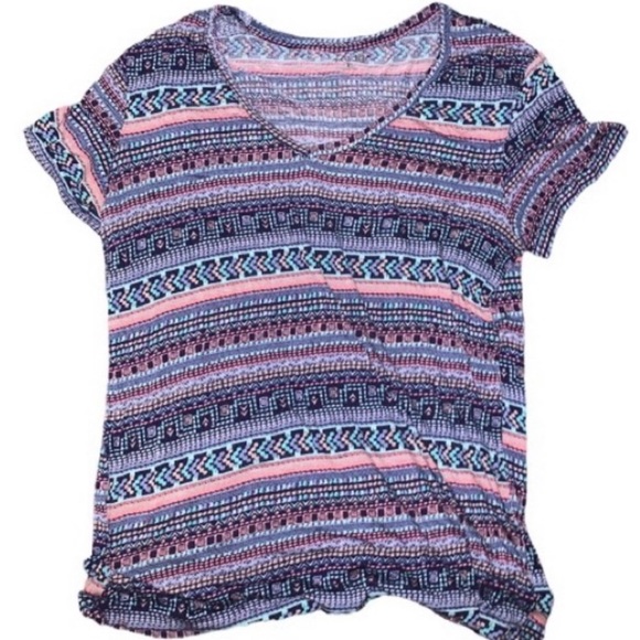 Mudd Tops - Mudd Colorful Patterned Tee
